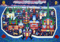 Laurent Impeduglia · artiste peintre · painting - Gallery: Painting drawing - Title: The  house of god huile sur toile 140x200 cm 2021